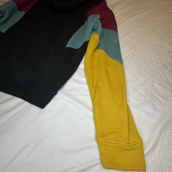 Urban Outfitters Colorblock Hoodie Sweatshirt Small Oversized Multicolor Retro - Picture 12 of 13